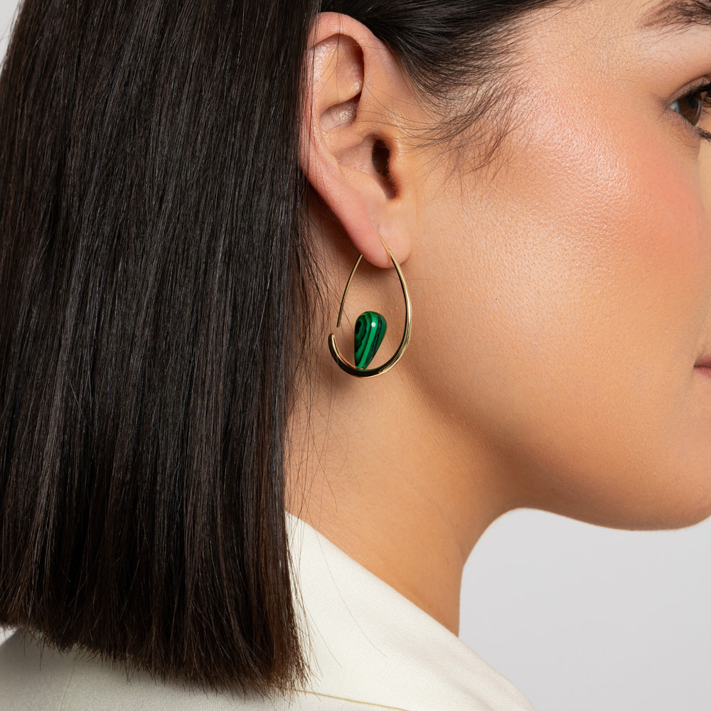 Gia Malachite Hoops