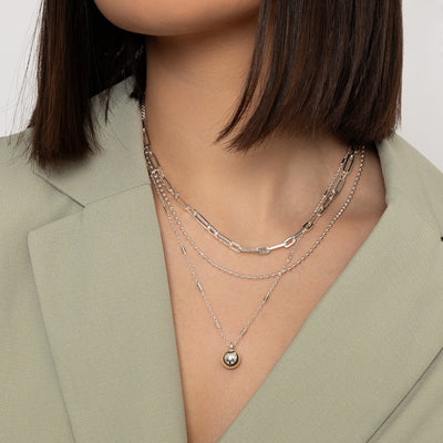 Silver Plated Layered Necklace