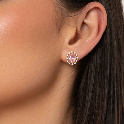 Vintage Pink Crystal Earrings