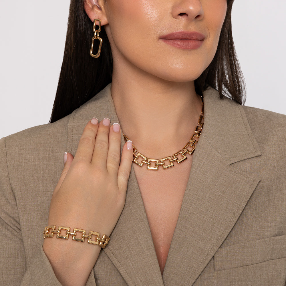 Square Link Gold Bracelet