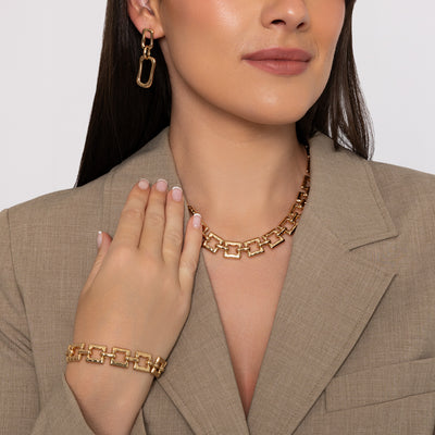 Square Link Gold Bracelet