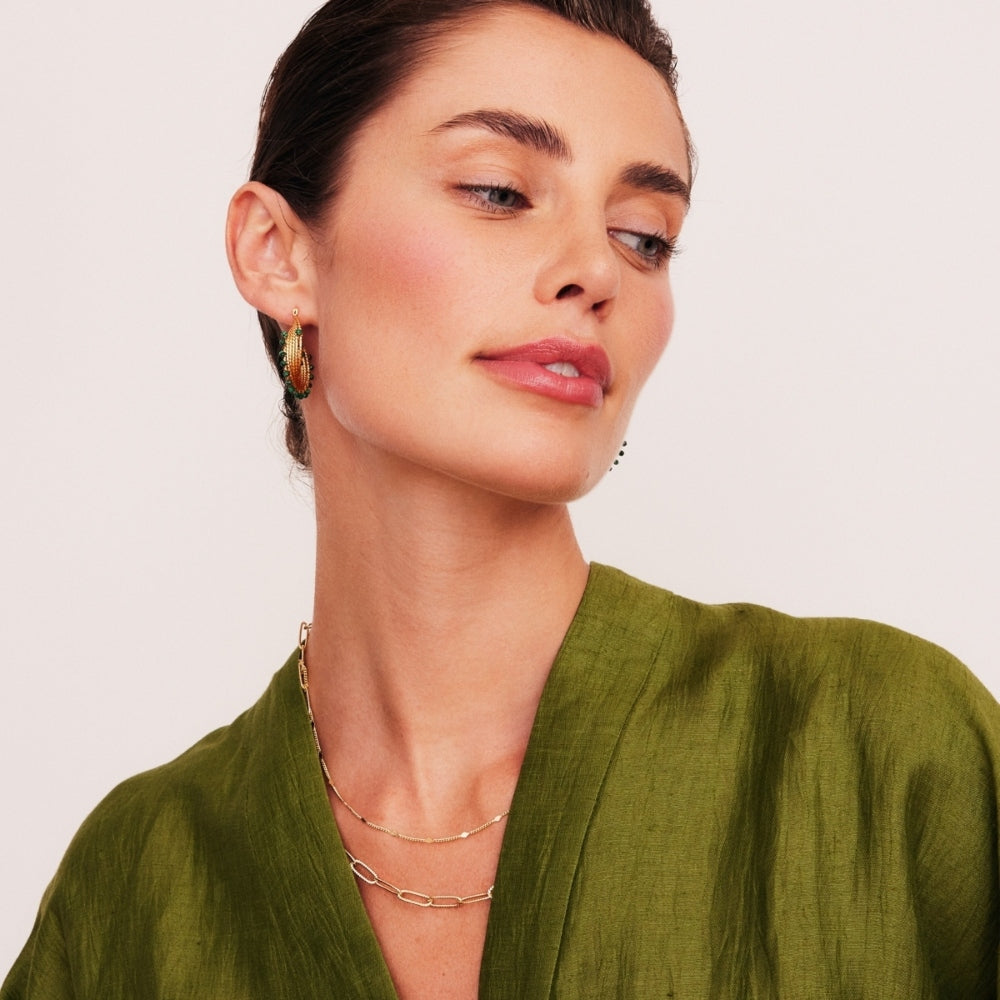 Spiral Green Earrings