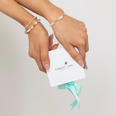 Rose Gold Beaded & Shell Pearl Bracelet