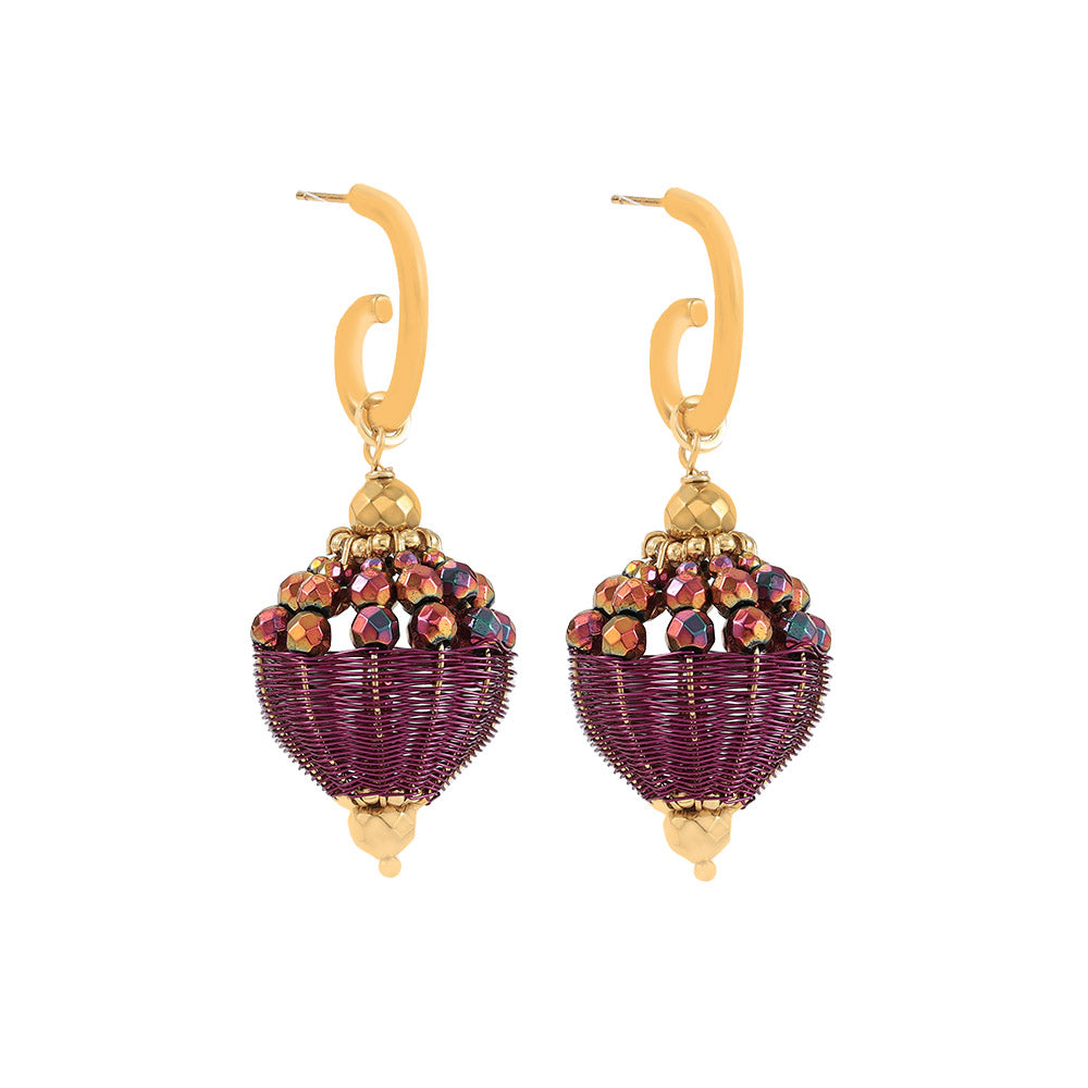 Alena Amethyst & Gold Earrings