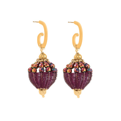 Alena Amethyst & Gold Earrings