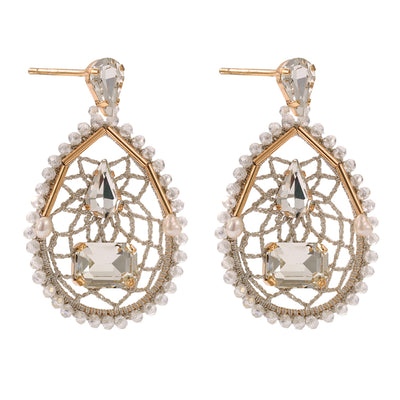 Alora Crochet & Crystal Earrings