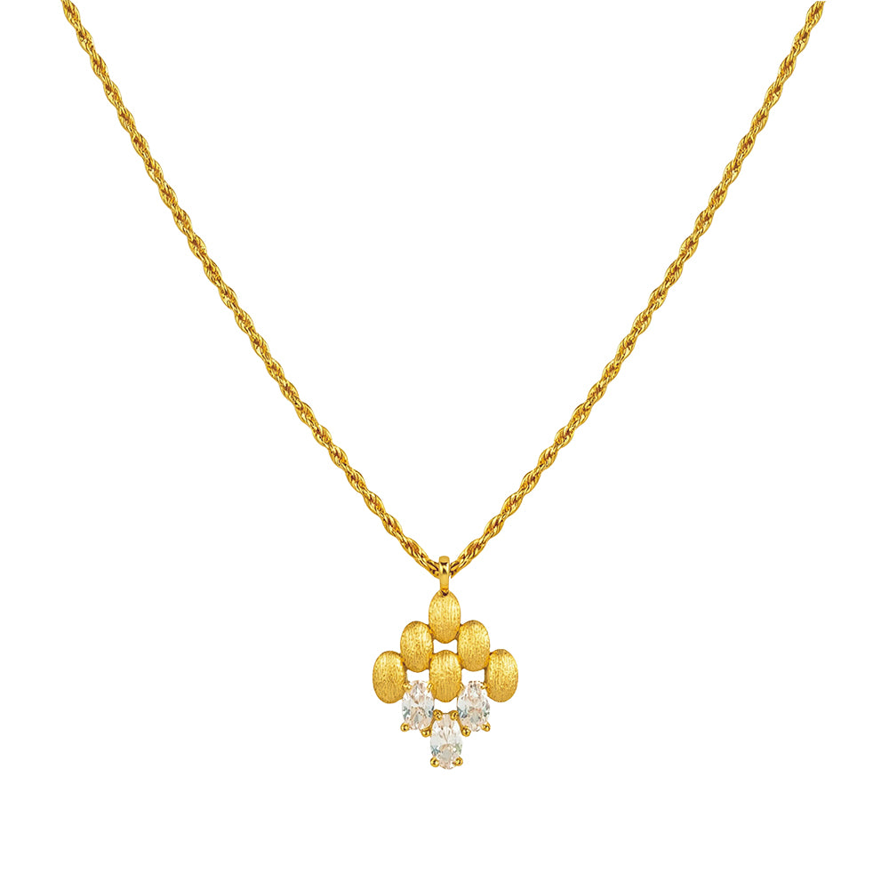 Aubrey Brushed Gold Plated Necklace