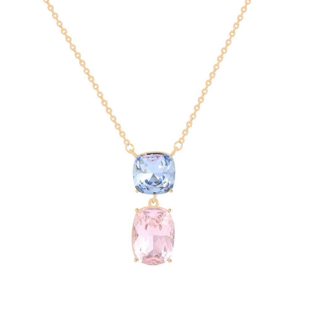 Blue Pink Crystal Necklace