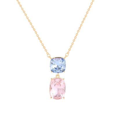 Blue Pink Crystal Necklace
