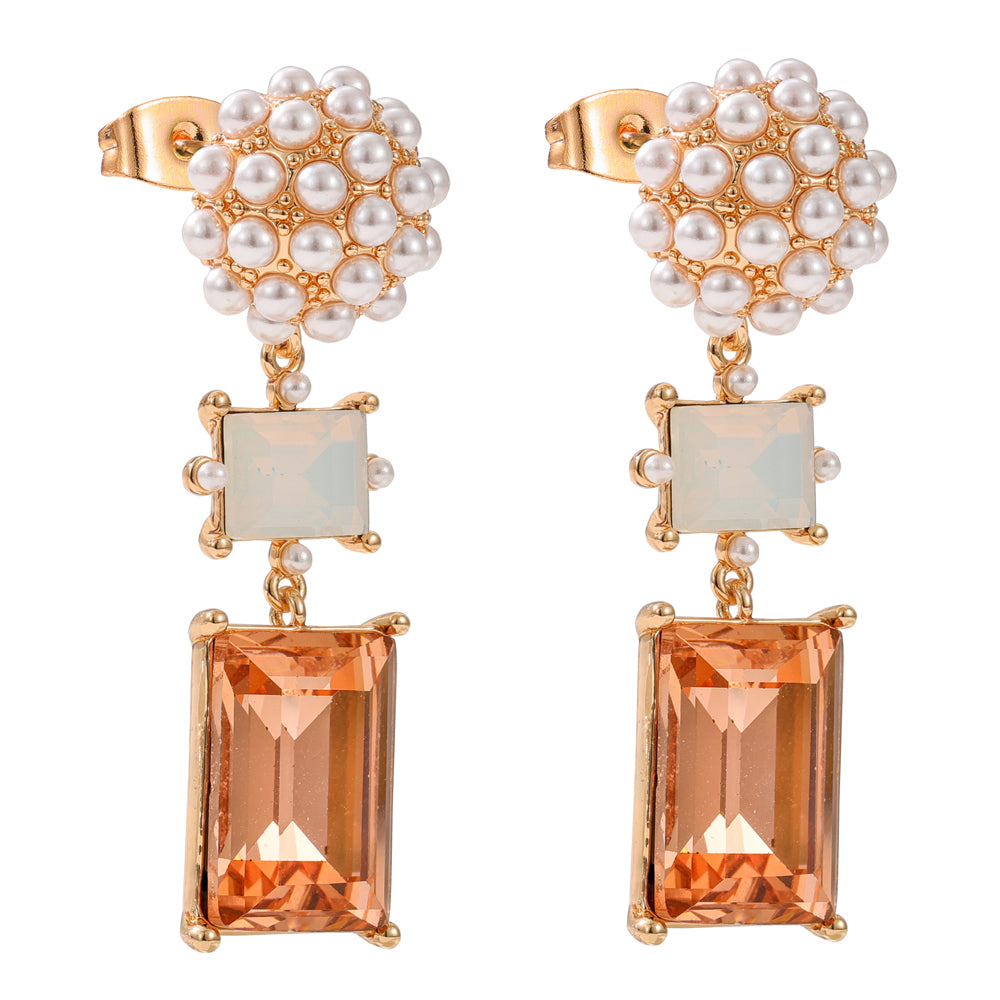 Champagne & White Opal Earrings