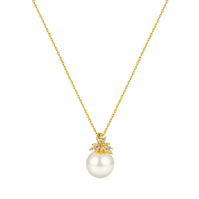 Clara Faux Pearl Gold Pendant