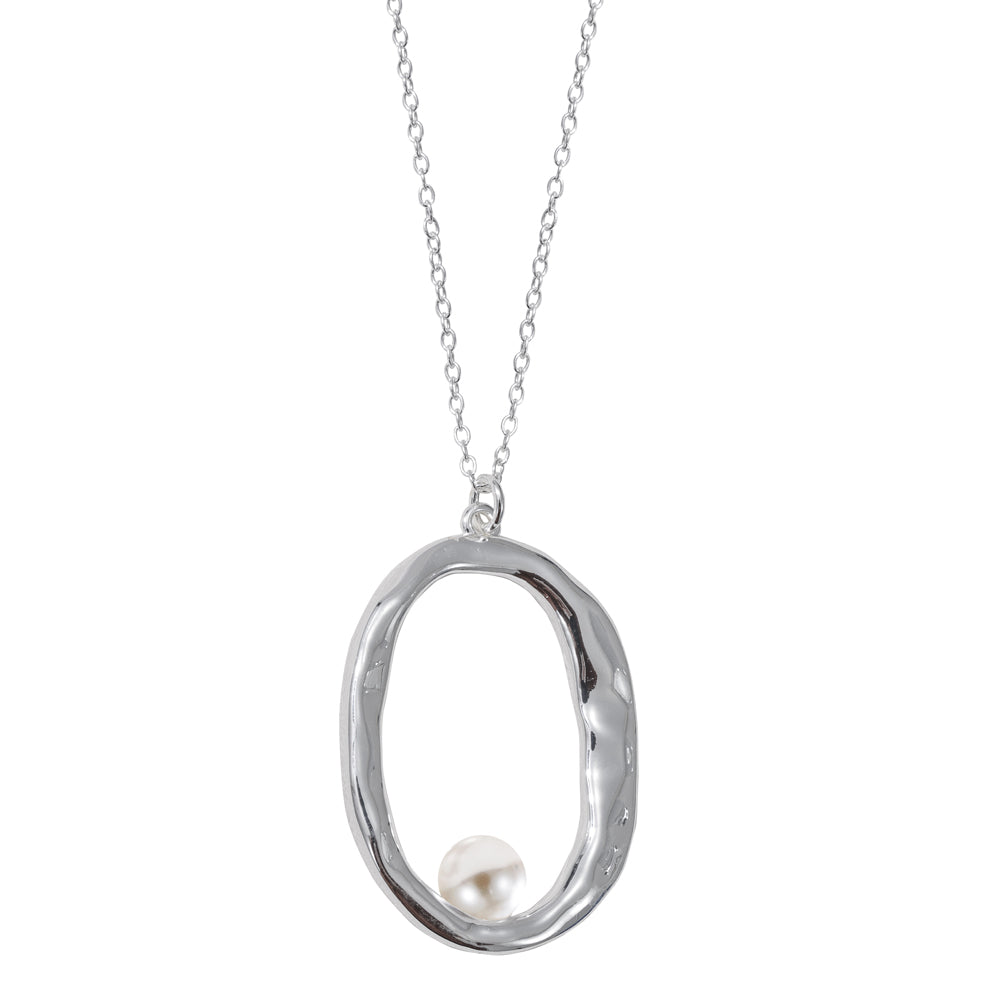 Faux Pearl & Silver Pendant