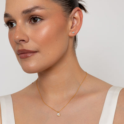 The Pink Box Solitaire Earrings