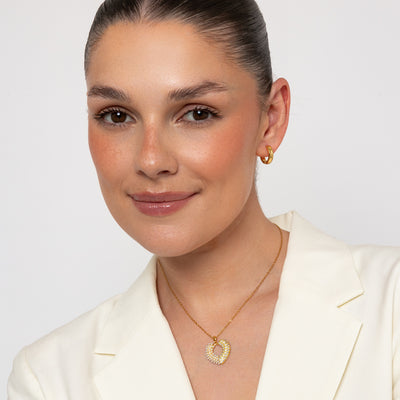 Pearl & Crystal Heart