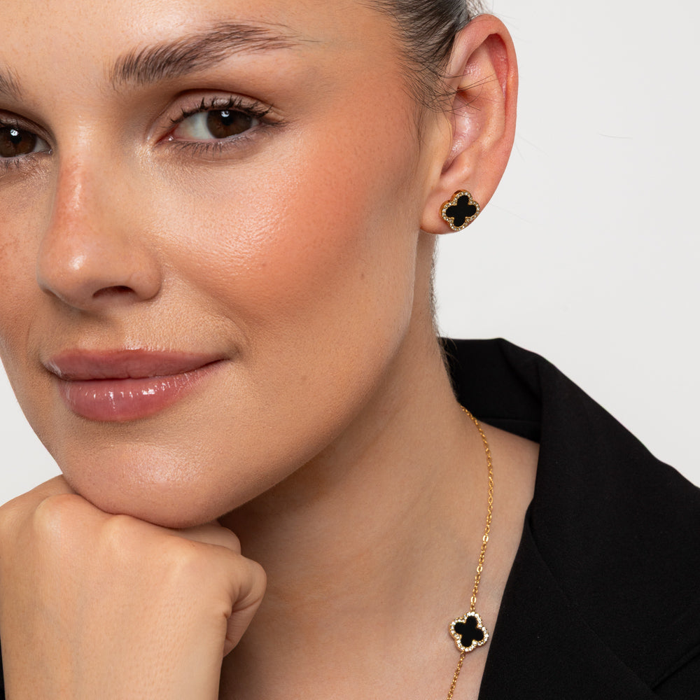 Estella Black Resin Studs