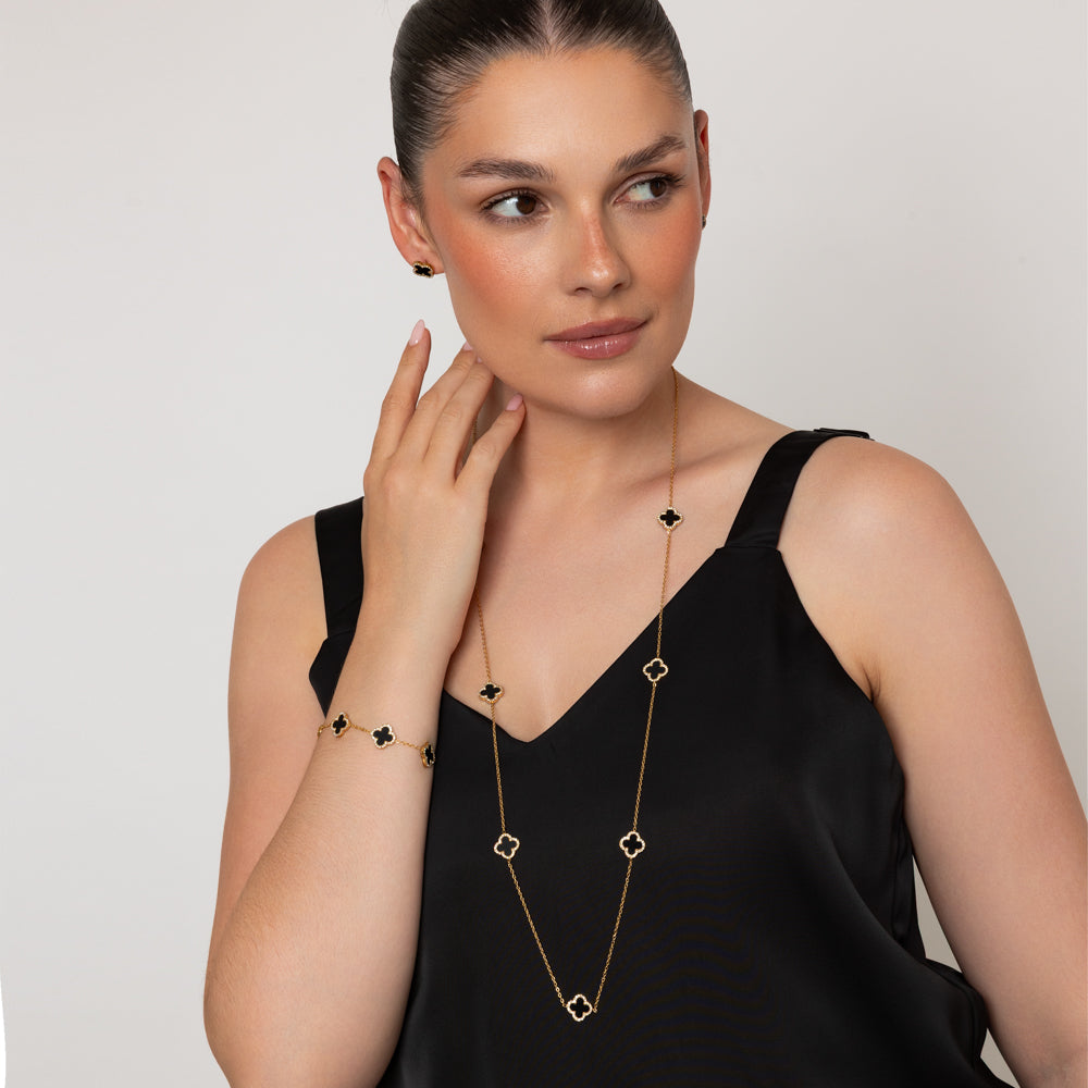 Estella Black Resin Long Necklace