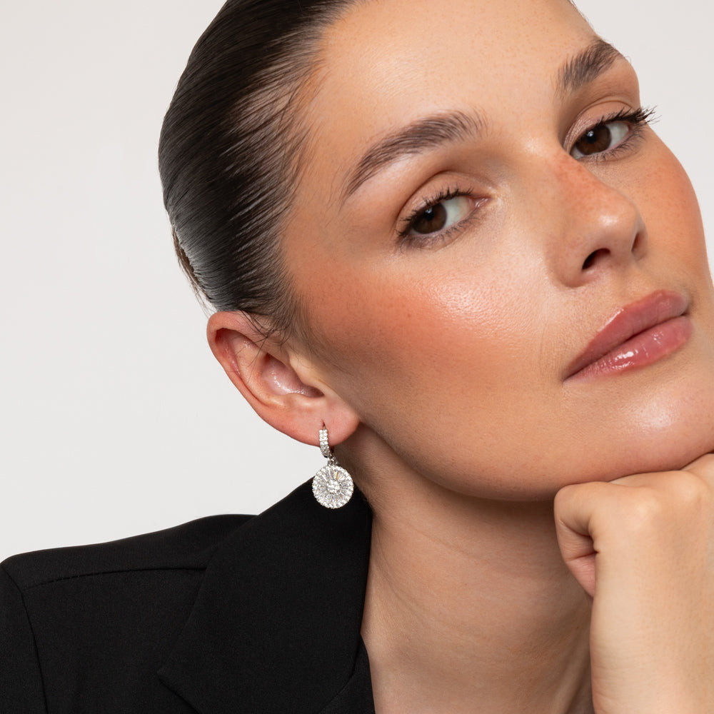 Crystal Disc Earrings