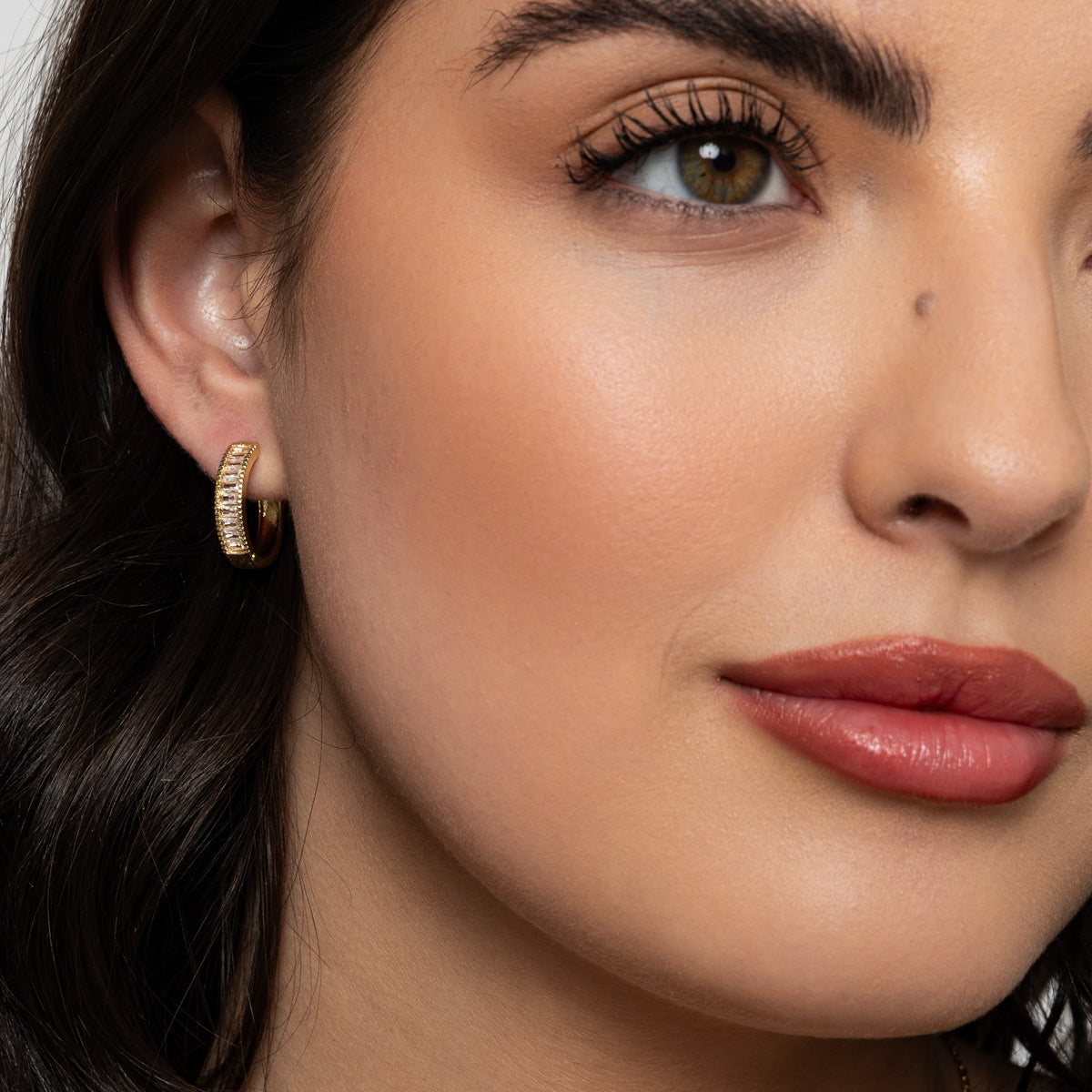 Izabella B Medium Gold Hoops