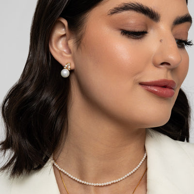 Double Pearl & Gold Necklace