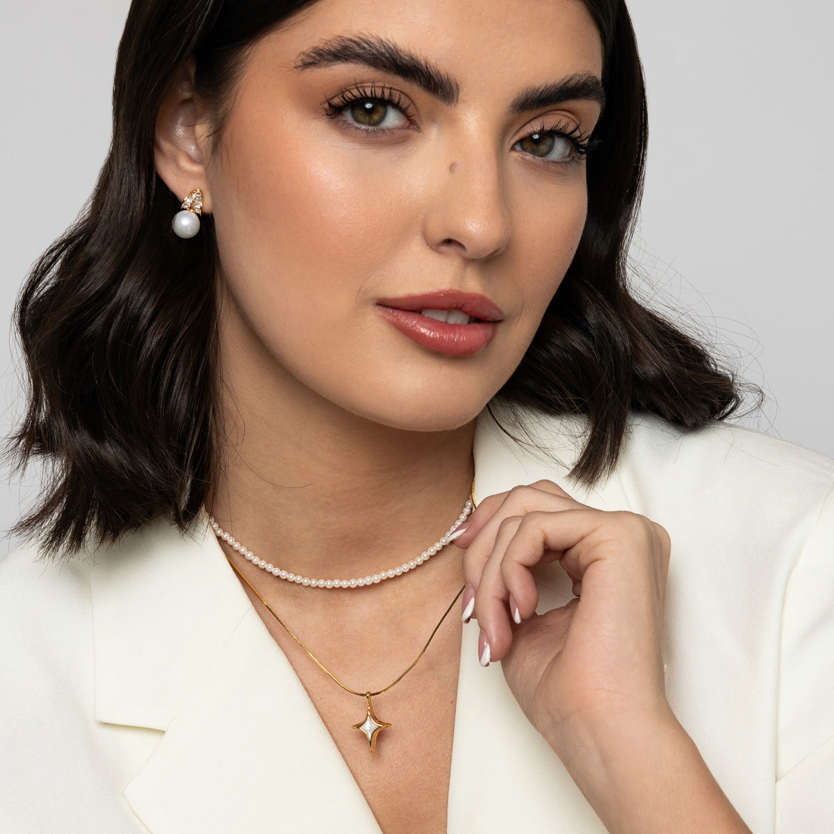 Double Pearl & Gold Necklace