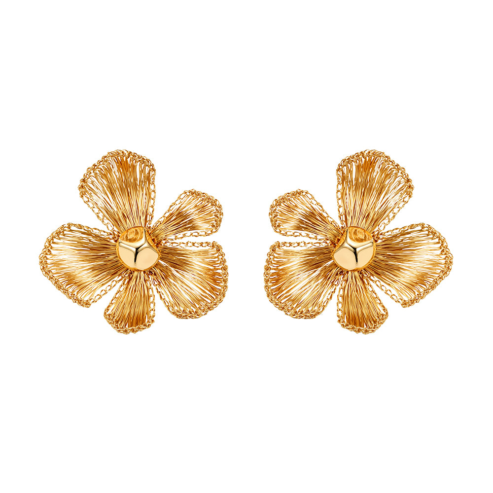 Luxury Floral Gold Earrings
