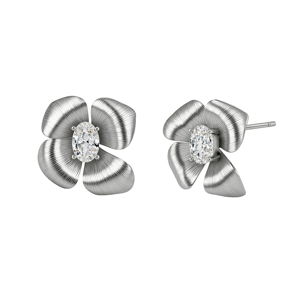 Madelyn Brushed Silver Plated Earrings