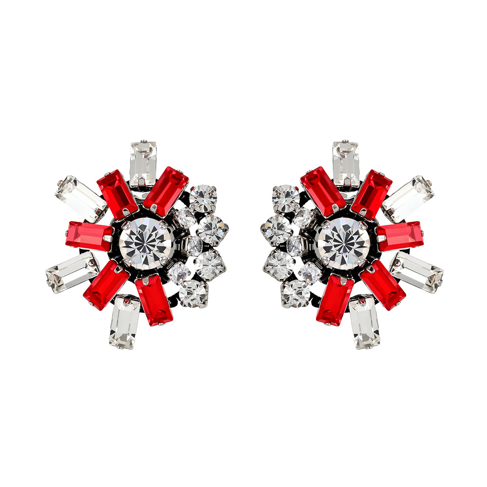 Olivia Crystal & Ruby Earrings