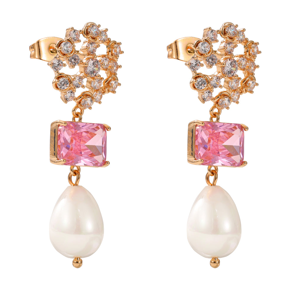 Pearl & Pink Earrings