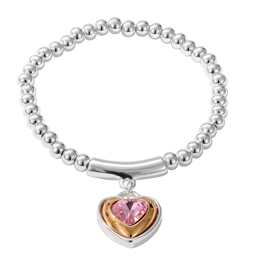 Pink Mixed Metal Bracelet