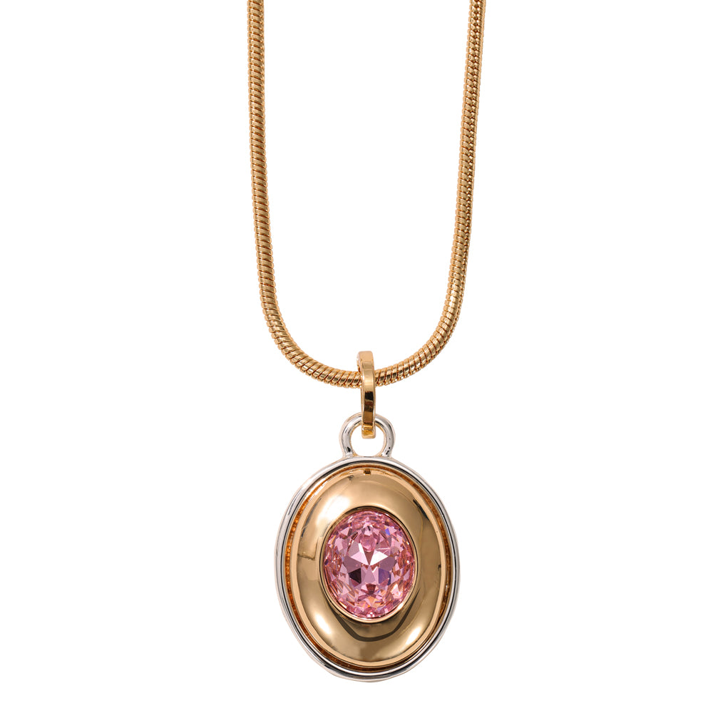 Pink Mixed Metal Necklace