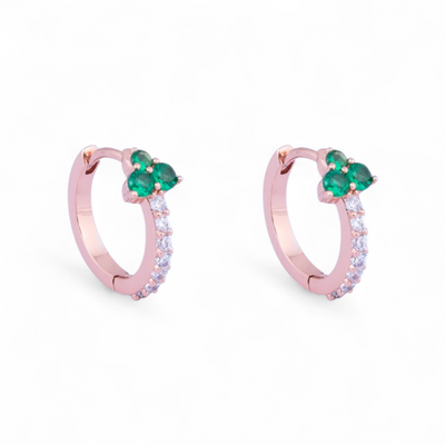 Emerald Huggie Earrings