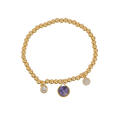 Crystal & Amethyst Beaded Bracelet