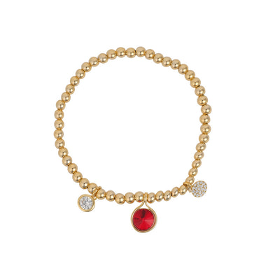 Crystal & Garnet Beaded Bracelet