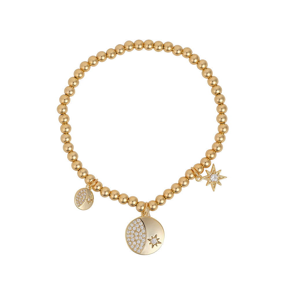 Starry Disc Beaded Bracelet