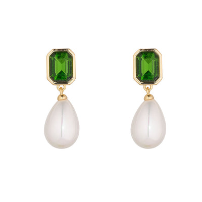 Pearl & Emerald Earrings