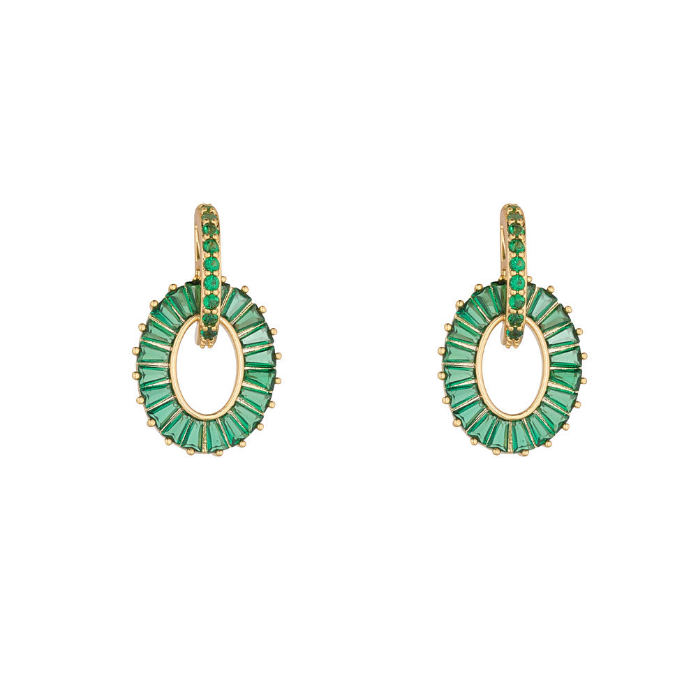 Emerald Baguette Earrings