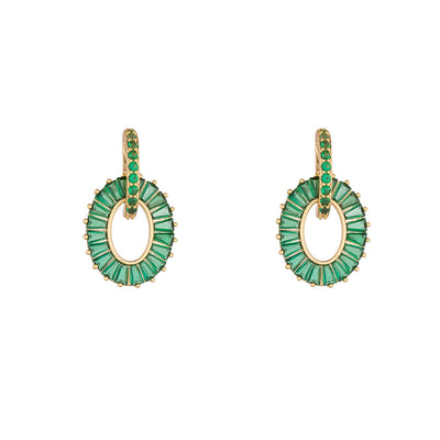 Emerald Baguette Earrings