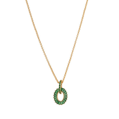 Emerald Baguette Pendant