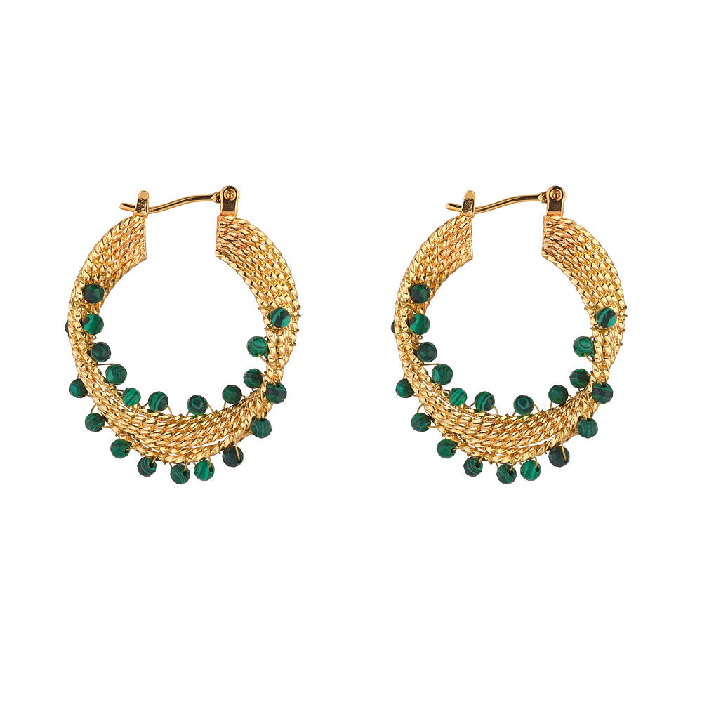 Spiral Green Earrings
