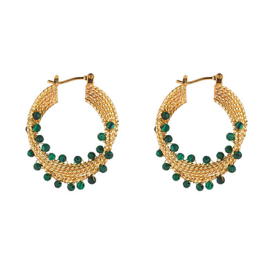 Spiral Green Earrings