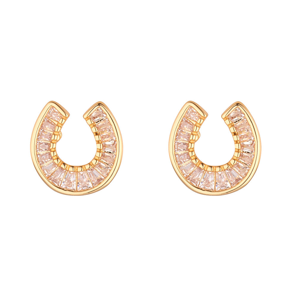 Gold Horseshoe Earrings