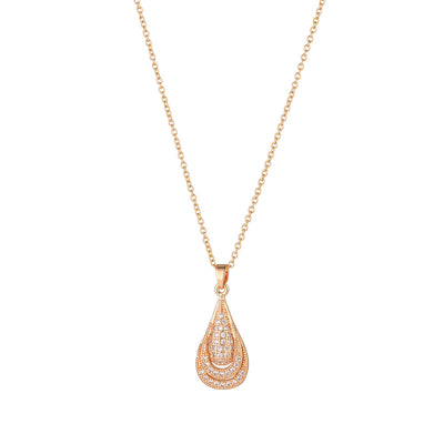 Gold Micropavé Teardrop Pendant