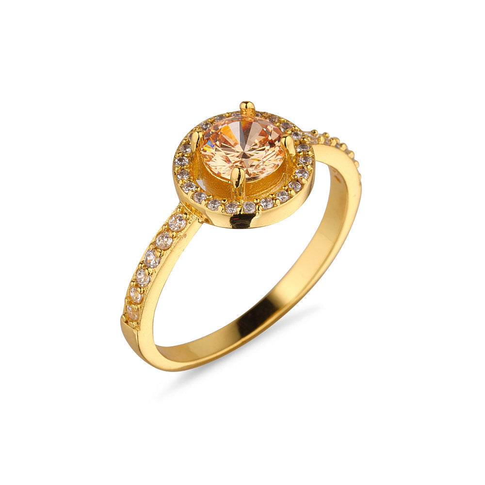 Round Champagne Ring #7