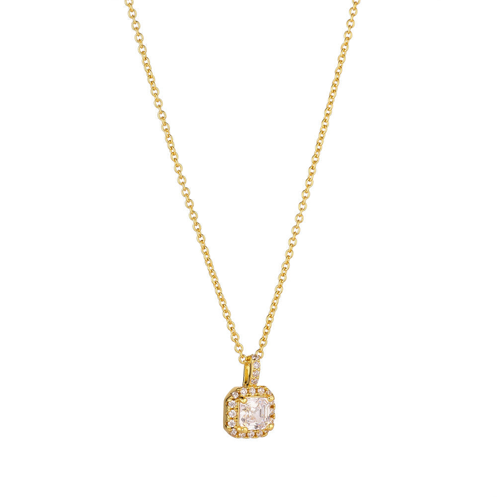 Princess Cut White Pendant