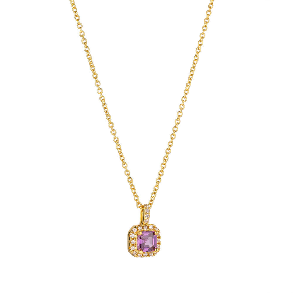 Princess Cut Amethyst Pendant