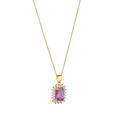 Necklace Gold Amethyst