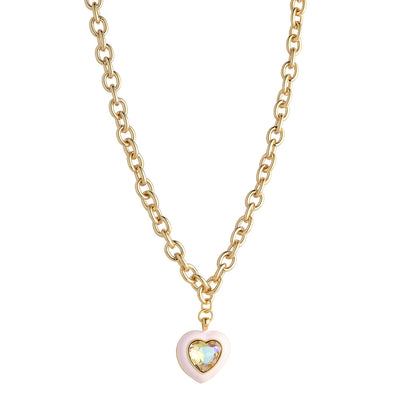 Pink Enamel Short Necklace