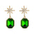 Emerald Crystal Star Earrings