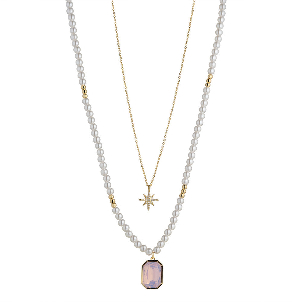 Rosewater Opal & Pearl Necklace