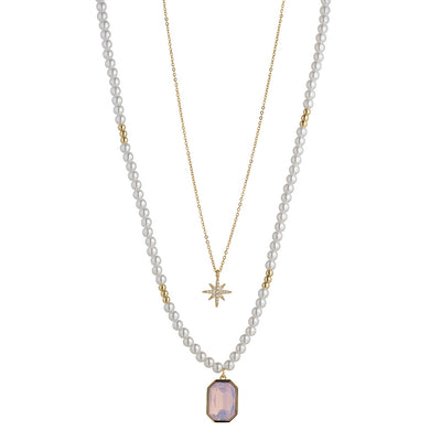 Rosewater Opal & Pearl Necklace